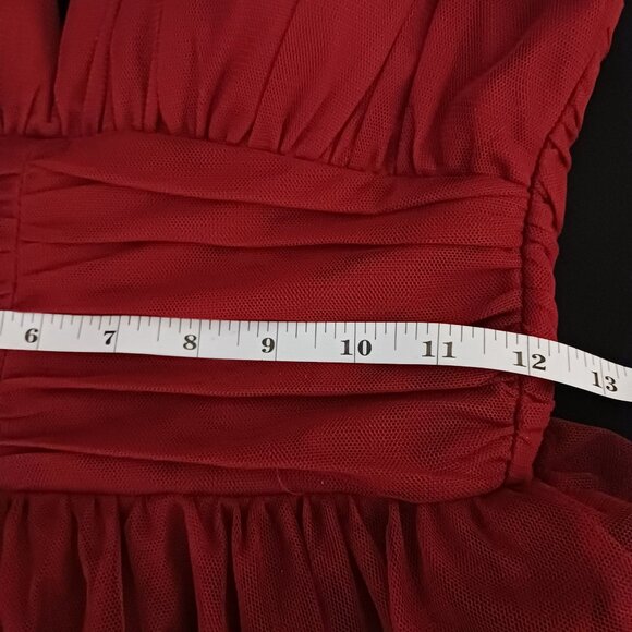 City Studio Juniors Emma Mesh Padded Bust Evening Dress in Merlot Red, Size 3 - Picture 8 of 13